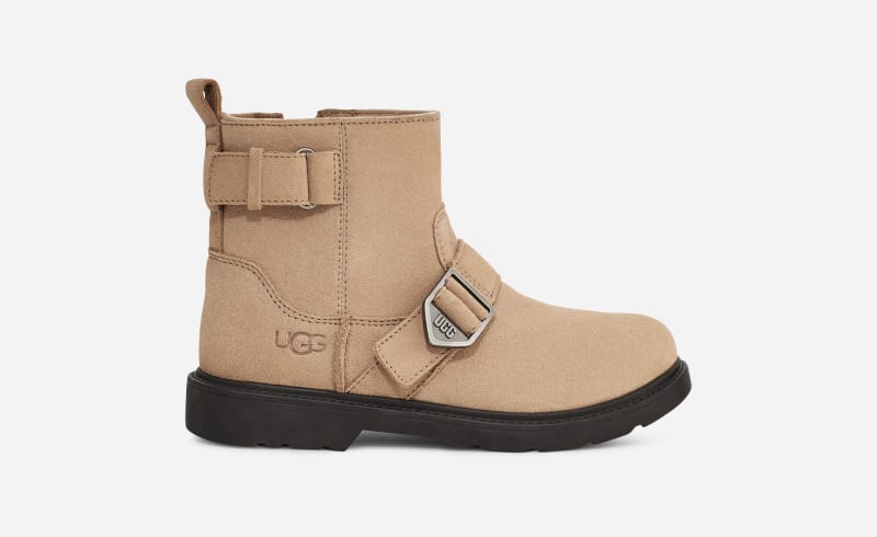 UGG® Ashton Weather Boot for Kids in Tan, Size 2, Leather/Polyester