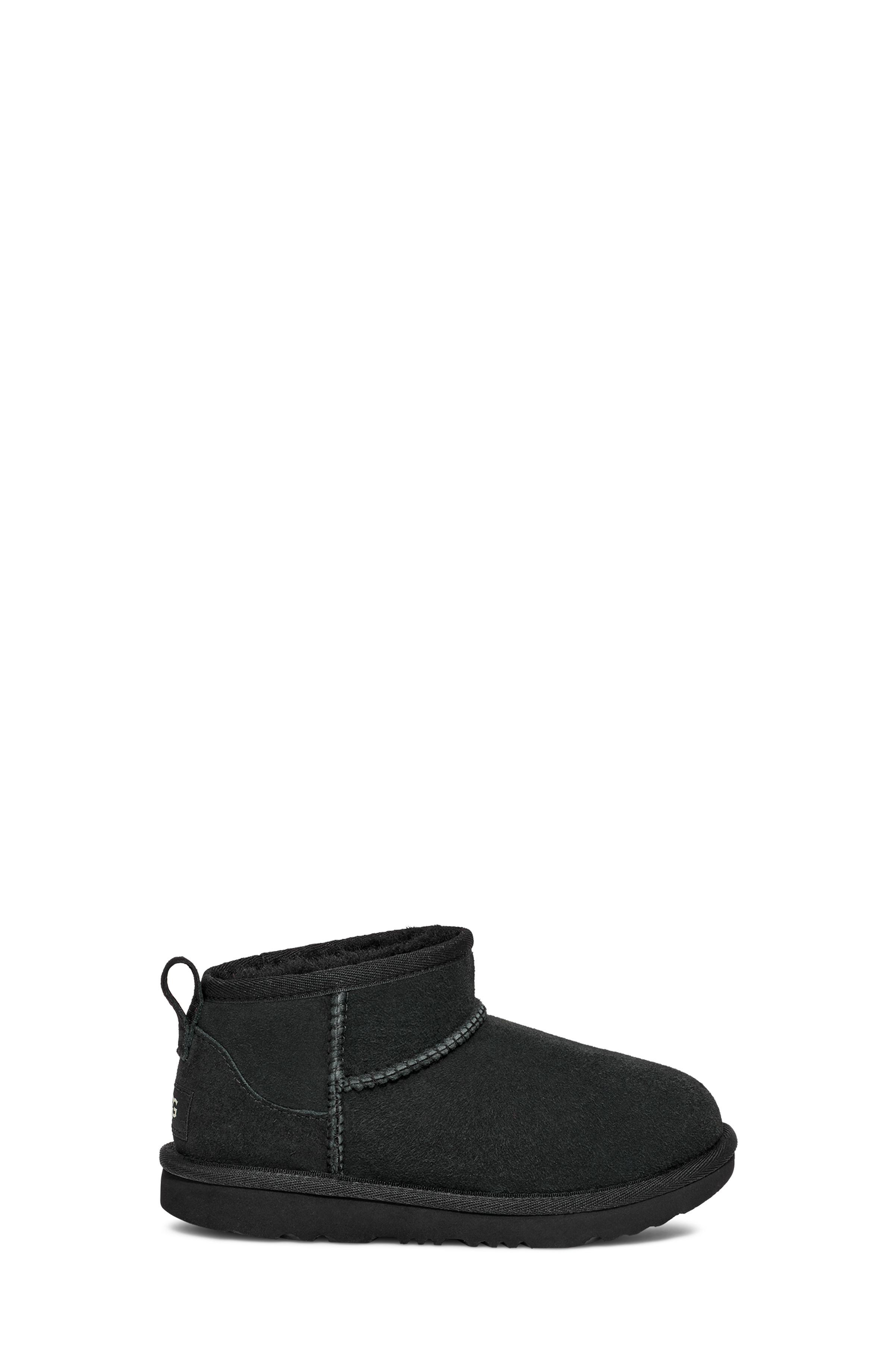 UGG® Classic Ultra Mini Boot for Kids in Black, Size 12K, Twinface/Polyester/Wool