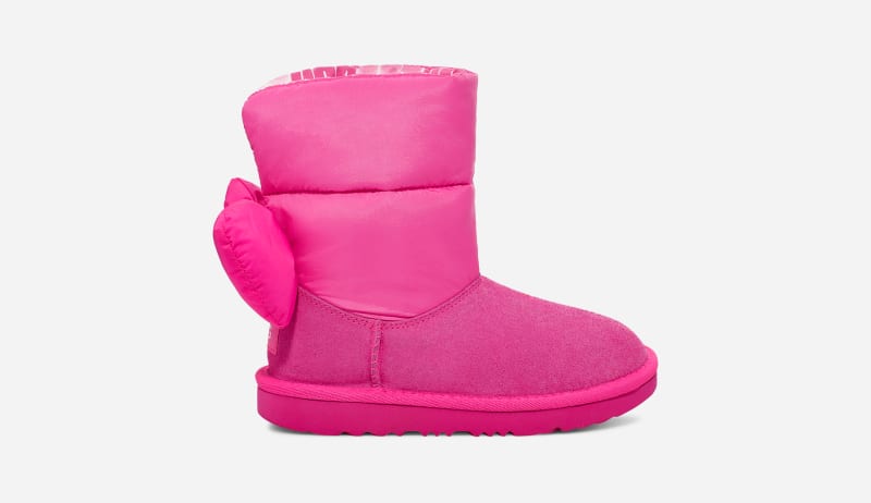 UGG® Bailey Bow Maxi Boot for Kids in Pink, Size 8, Textile/Polyester/Wool