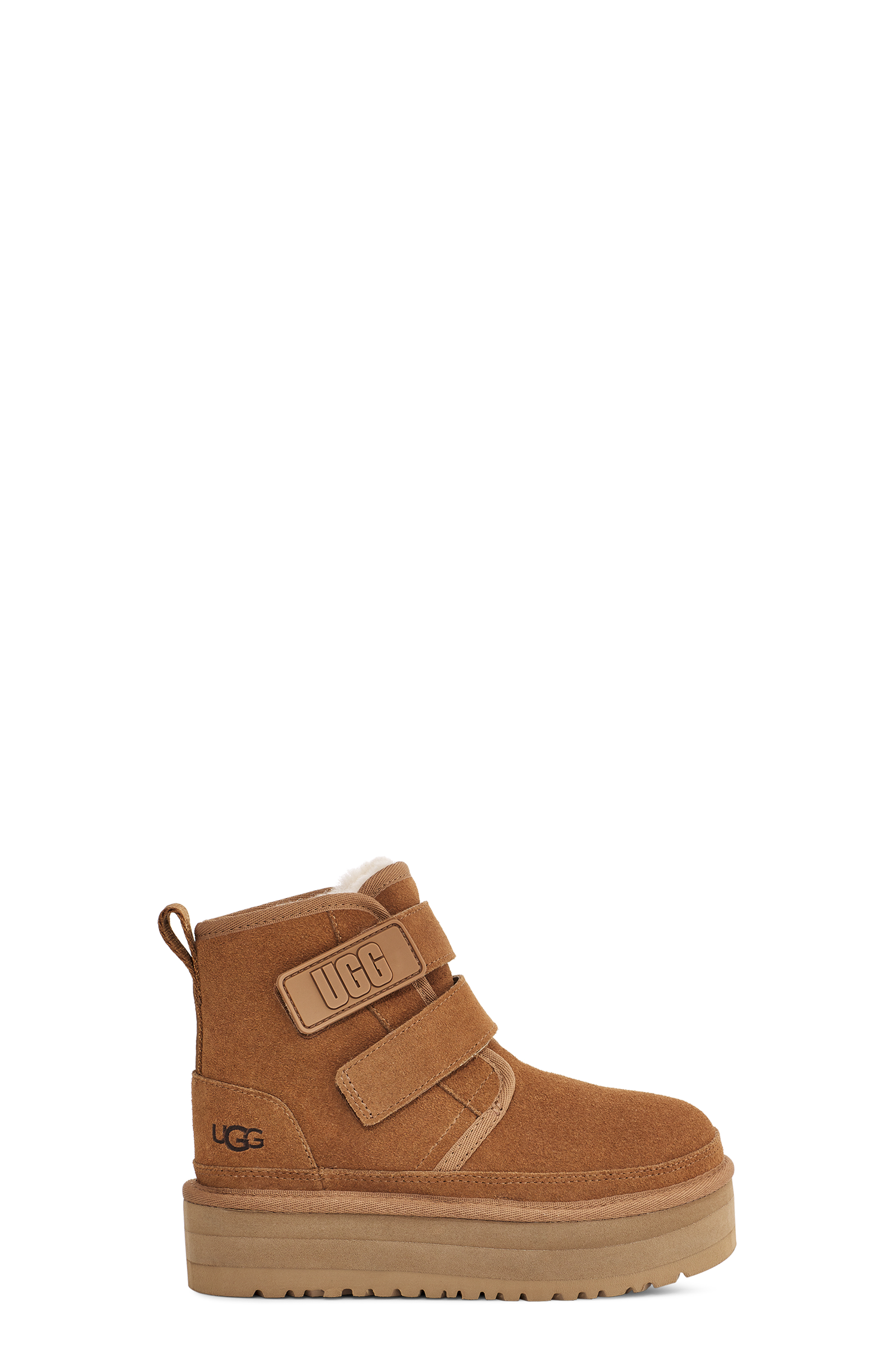 UGG Neumel Platform Boot for Kids in Chestnut, Size 3, Leather