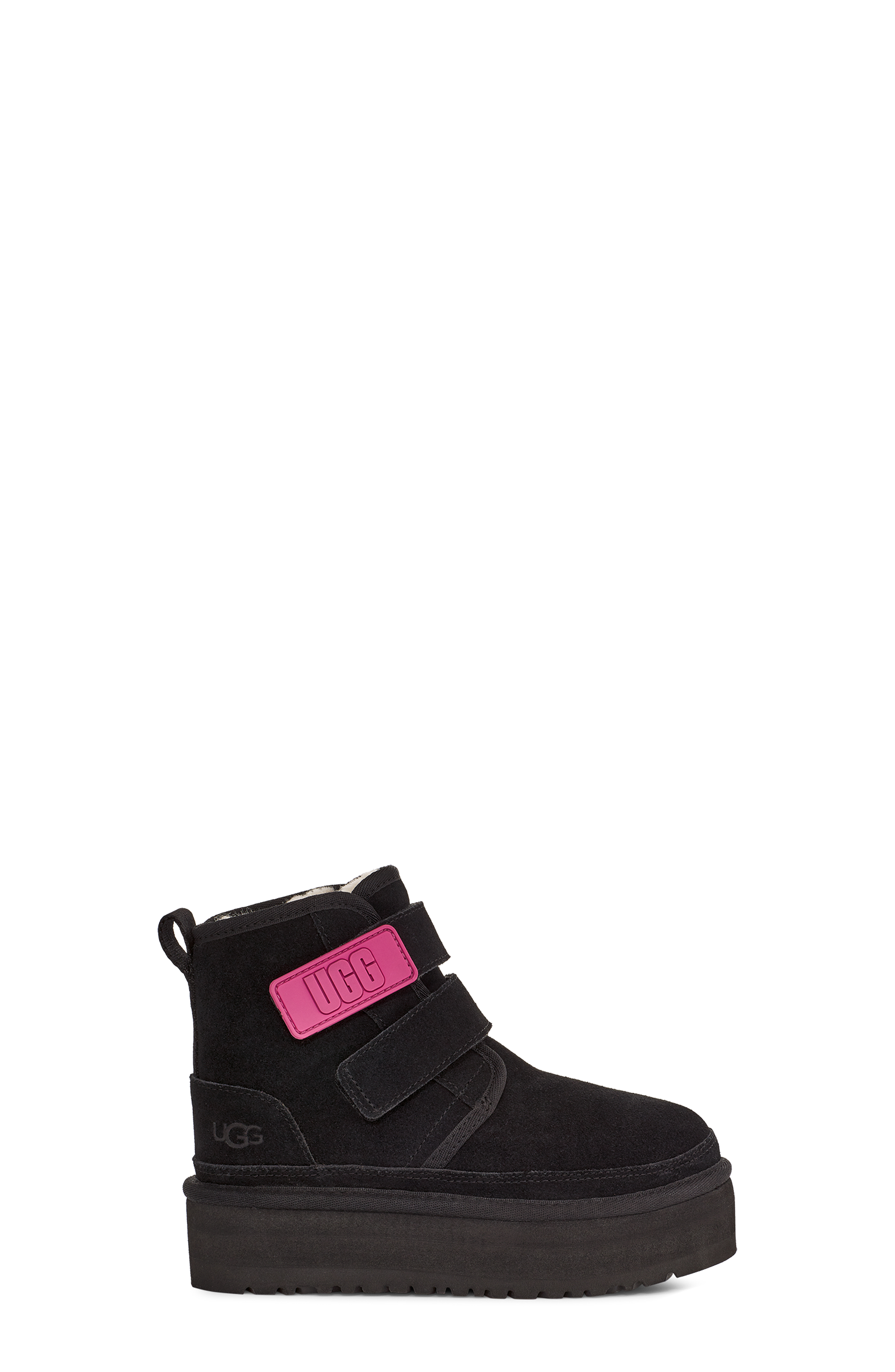 UGG Neumel Platform Boot for Kids in Black, Size 13, Leather