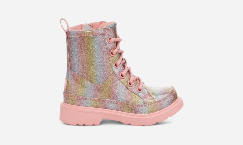 UGG® Robley Glitter Boot for Kids in Mrnbw, Size 5, Synthetic/Polyester/Leather