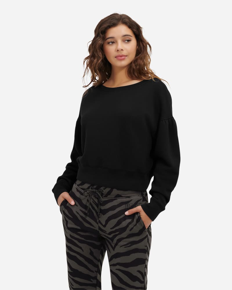 UGG® Tenley Crewneck Top for Women in Black, Size Small