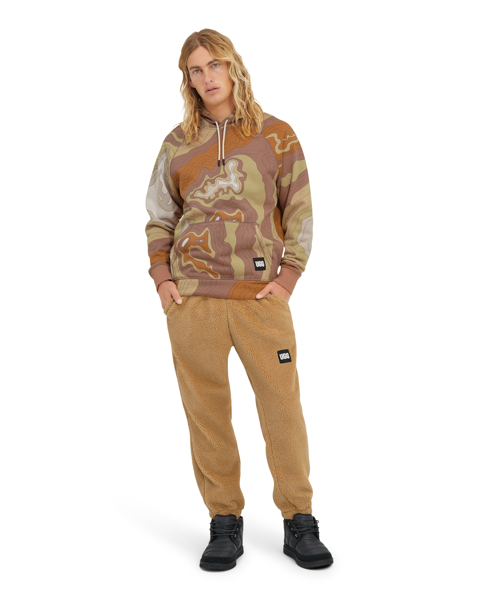 UGG Dilan Sherpa Jogger for Men in Miso, Size Small, Polyester