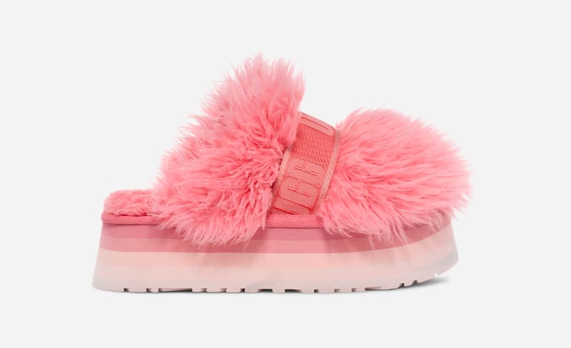 UGG® Sustainable Fluff Momma Slide for Women in Pink Jasmine, Size 4, Textile