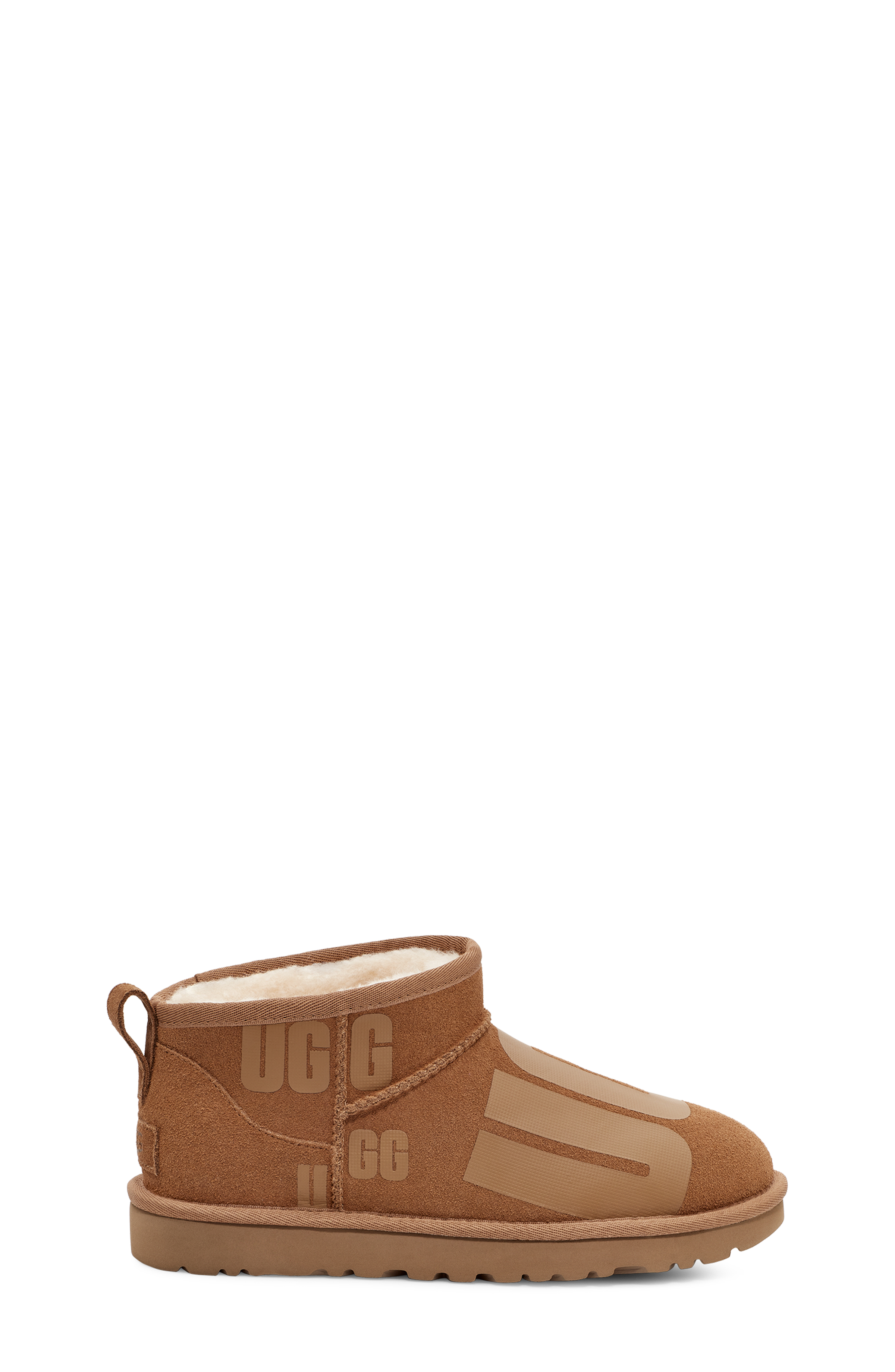 UGG Classic Ultra Mini Scatter Boot for Women in Chestnut, Size 9, Leather