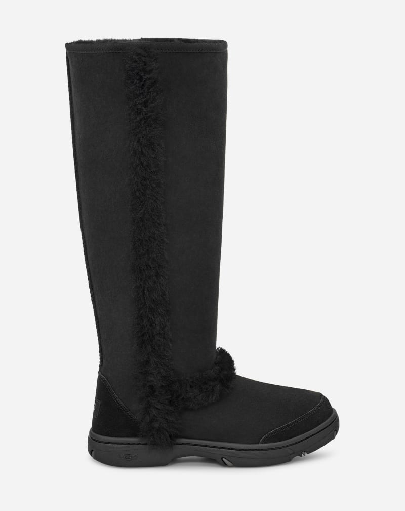 UGG Sunburst Extra Tall Boot for Women in Black, Size 4, Leather