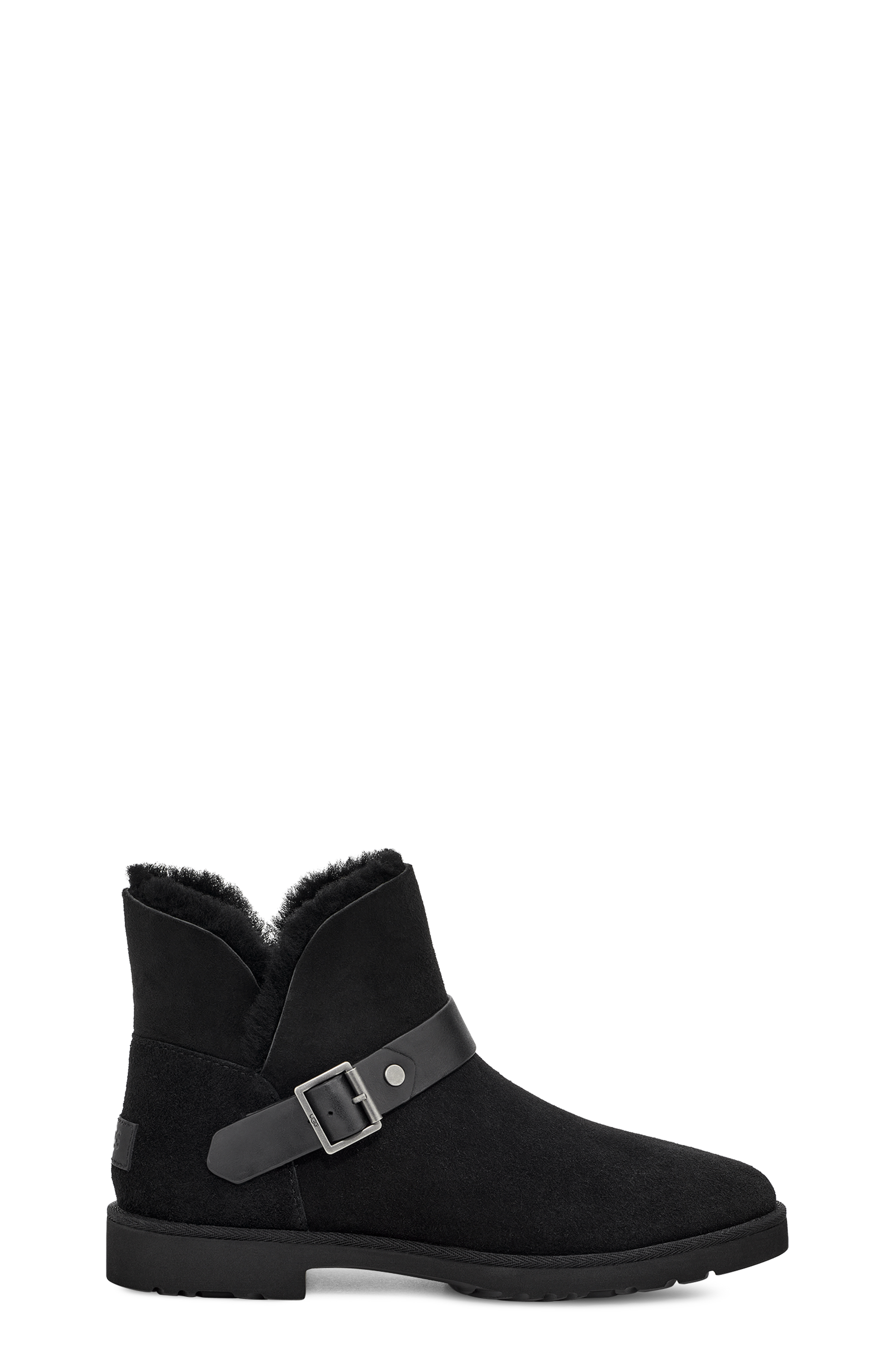 UGG Romely Buckle Mini Boot for Women in Black, Size 3, Leather