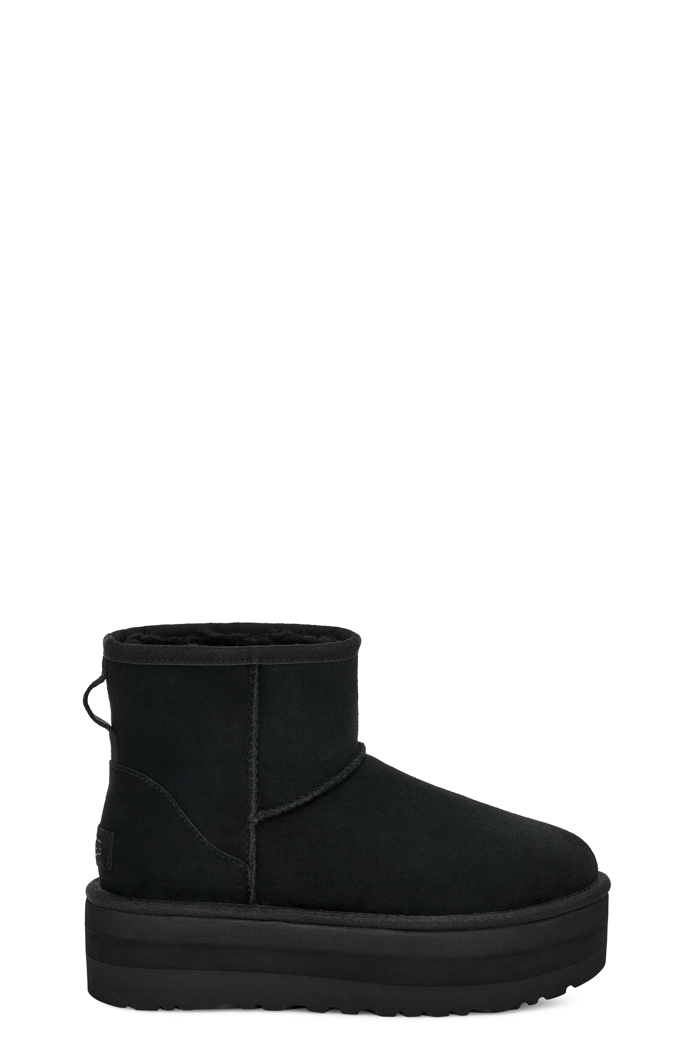 UGG Classic Mini Platform Boot for Women in Black, Size 8, Leather