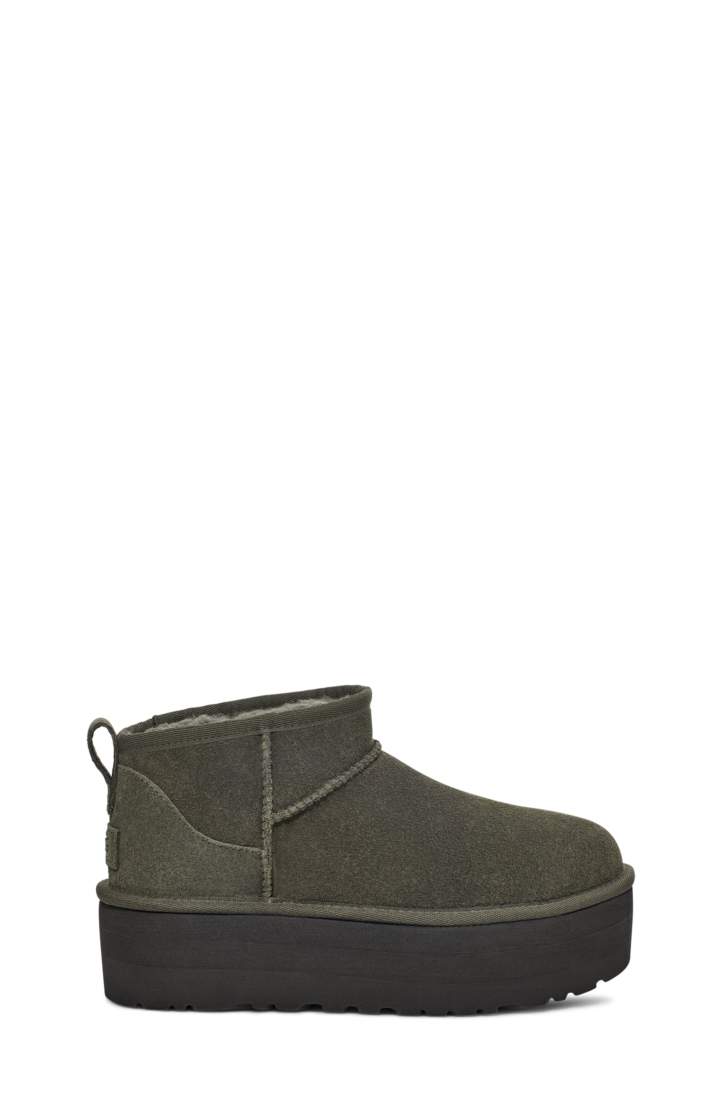 UGG Classic Ultra Mini Platform Boot for Women in Forest Night, Size 5, Leather