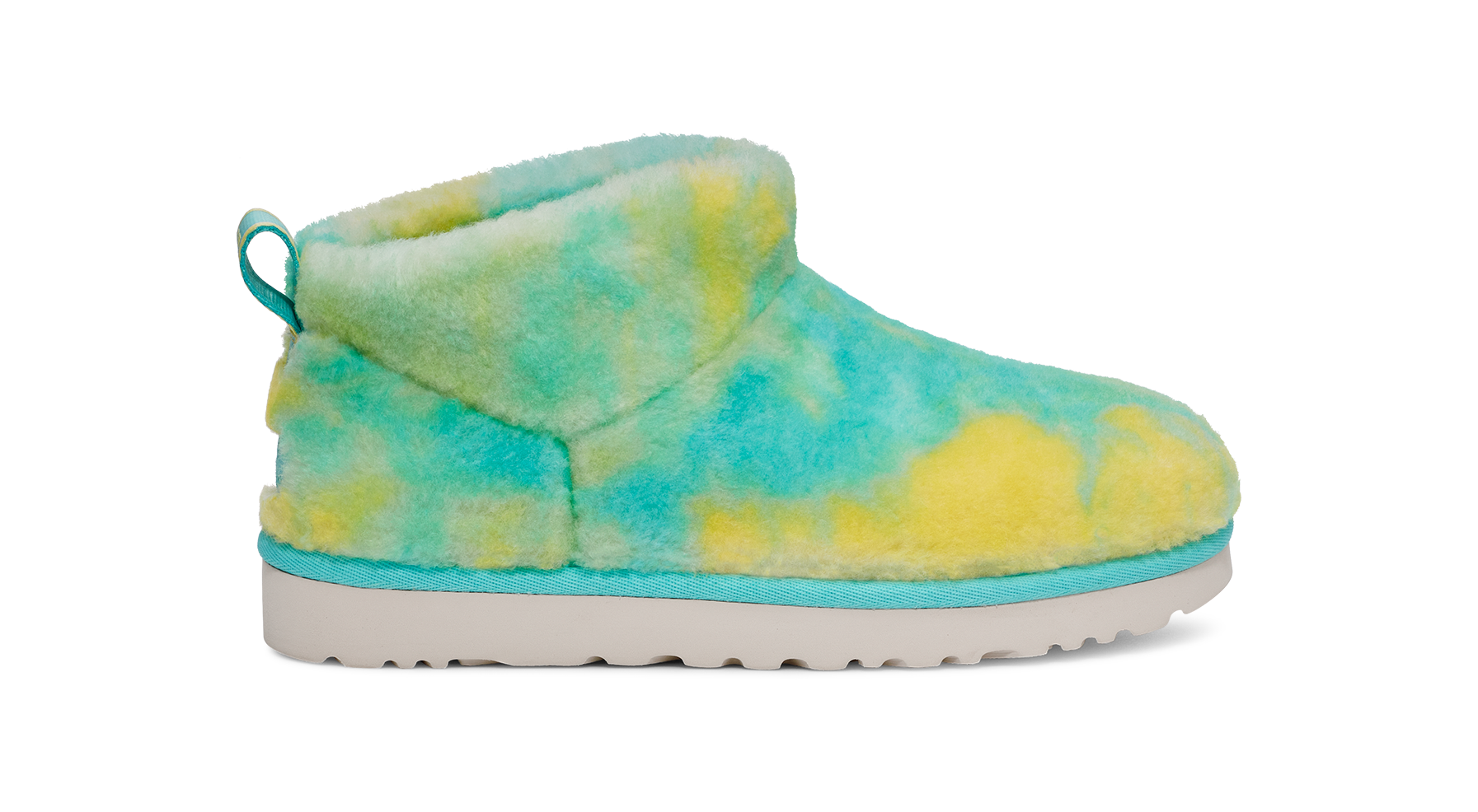 Ugg X Tschabalala Self Marble Ultra Mini Boot in Yellow/Teal, Size 3