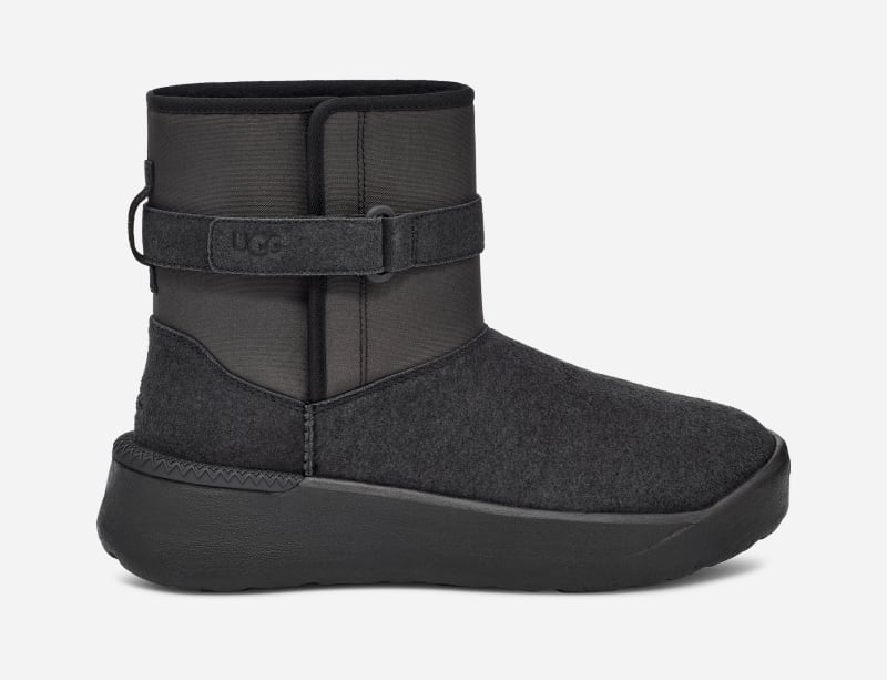 UGG® Classic S Short Boot for Men in Black, Size 9, Suede/Recycled Materials/Polyester