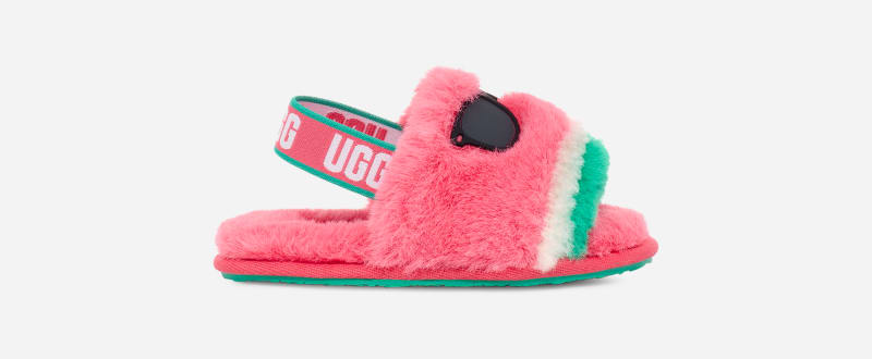 UGG® Fluff Yeah Sandal in Watermelon, Size 8
