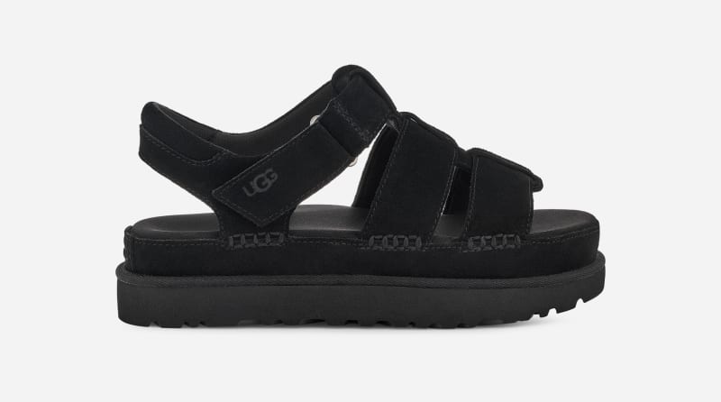 UGG® Goldenstar Strap Sandal for Women in Black, Size 9, Suede