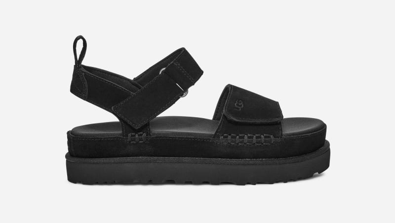UGG® Goldenstar Sandal for Women in Black, Size 8, Suede/Polyester