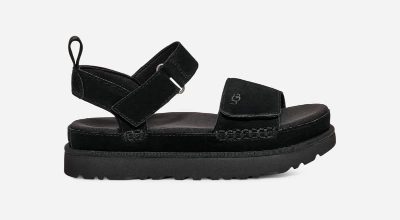 UGG® Goldenstar Sandal for Women in Black, Size 9, Suede/Polyester