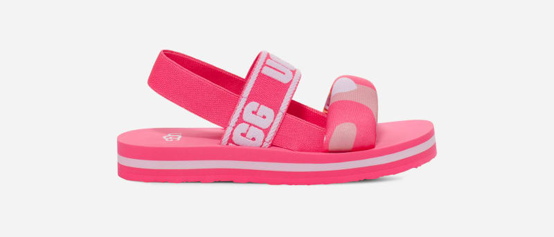 UGG® Zuma Sling Camopop Slide for Kids in Taffy Pink, Size 13