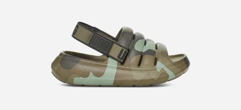 UGG® Sport Yeah Camopop Slide for Kids in Green, Size 13