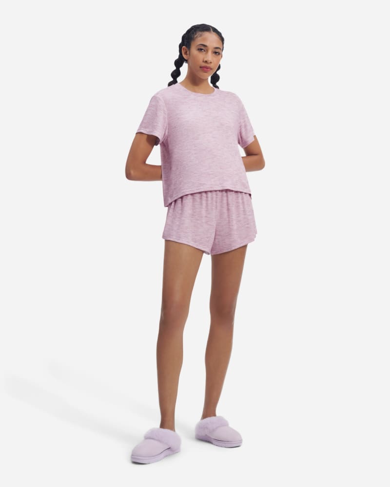 UGG Aniyah Top & Short Set for Women in Pink Multi Heather, Size Large, Ecovero