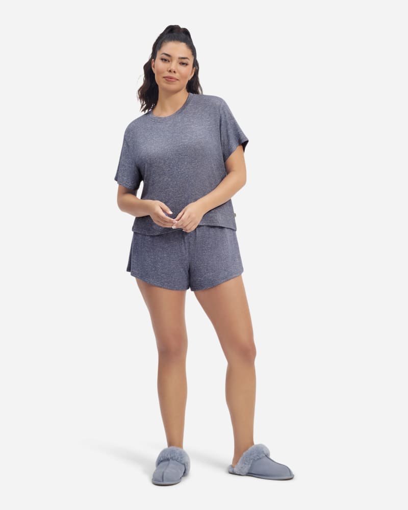 UGG Aniyah Top & Short Set for Women in Blue, Size Large, Ecovero