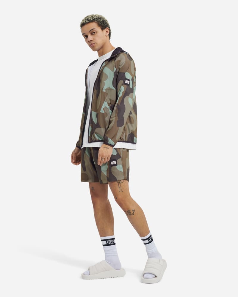 UGG Freemon Print Short for Men in Green, Size Medium