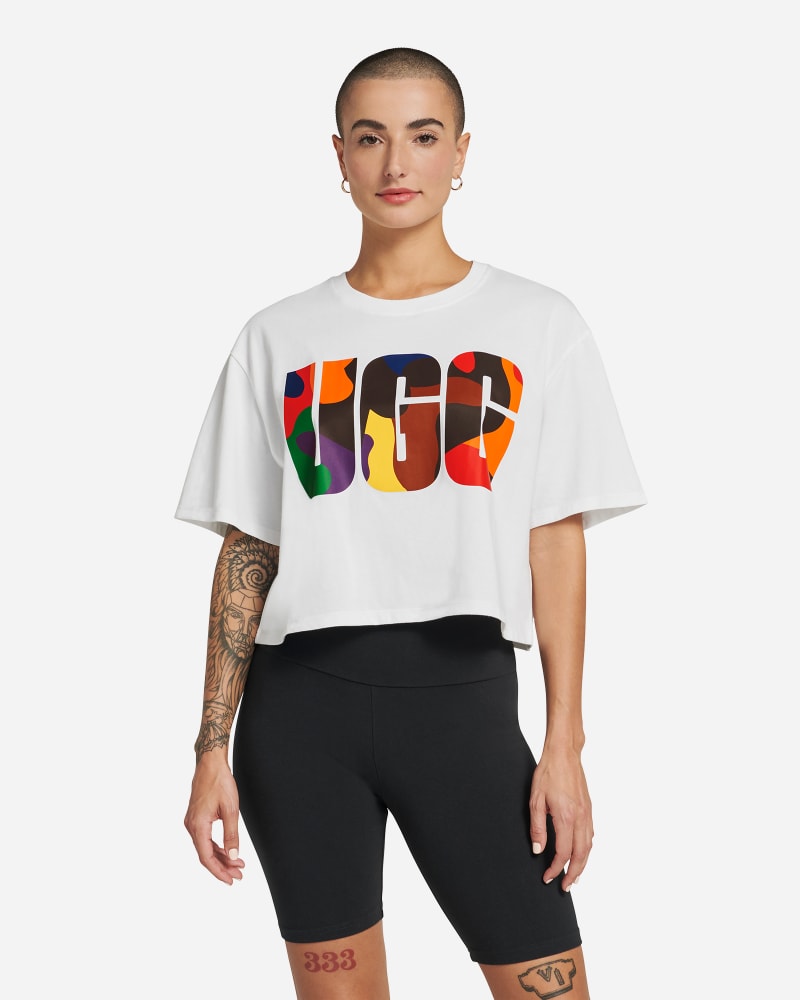 UGG Tana Pride Cropped Tee for Women in Pridepop, Size XS, Cotton