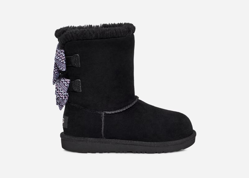 UGG® Bailey Bow Squiggles Boot in Black, Size 2