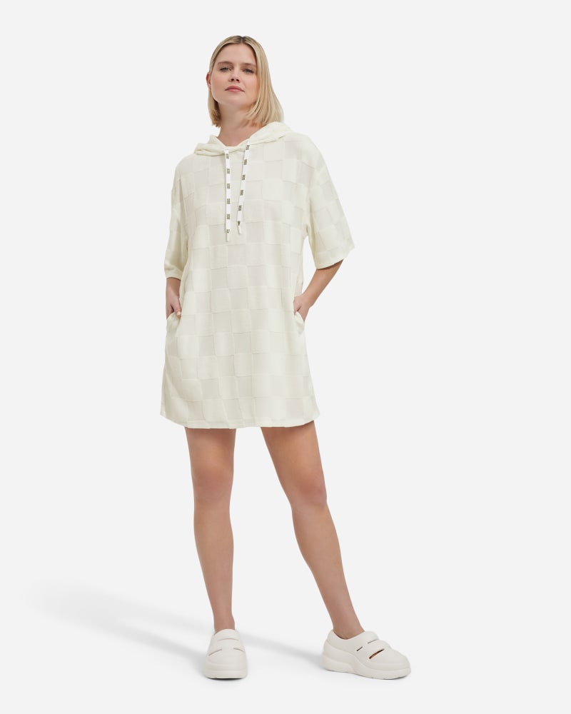 UGG® Kassey Check Hooded Dress for Women in Nimbus, Size Medium
