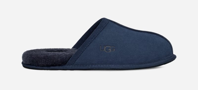 UGG® Scuff Slipper for Men in Deep Ocean, Size 17, Suede/Polyester/Wool