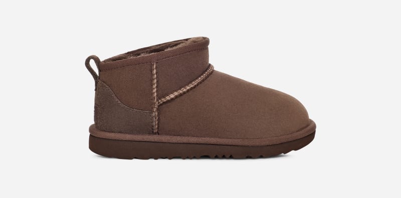 UGG® Classic Ultra Mini Boot for Kids in Brown, Size 12K, Twinface/Polyester/Wool