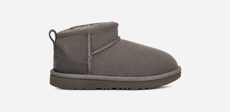 UGG® Classic Ultra Mini Boot for Kids in Grey, Size 13K, Twinface/Polyester/Wool