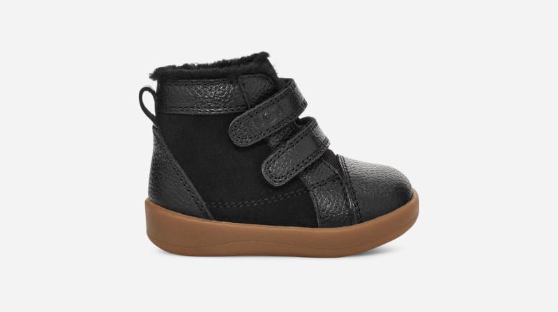 UGG® Baby Rennon II Trainer in Black, Size 0.5, Leather