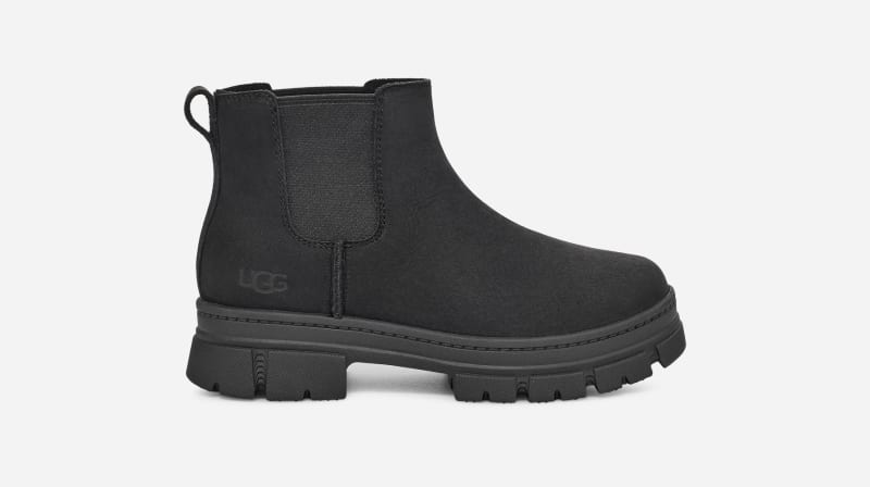 UGG® Ashton Chelsea Boot in Black, Size 3, Leather/Polyester