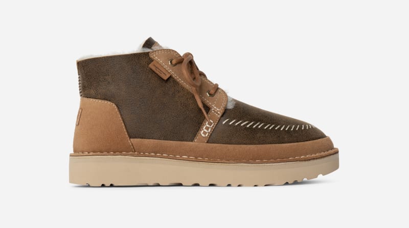 UGG® Neumel Crafted Regenerate Boot in Brown, Size 6, Suede/Twinface/Cotton