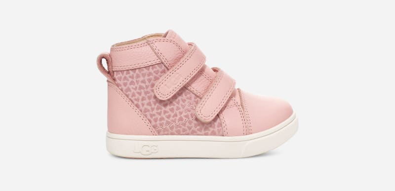 UGG® Rennon II Gel Hearts Trainer in Pink, Size 5, Leather/Polyester