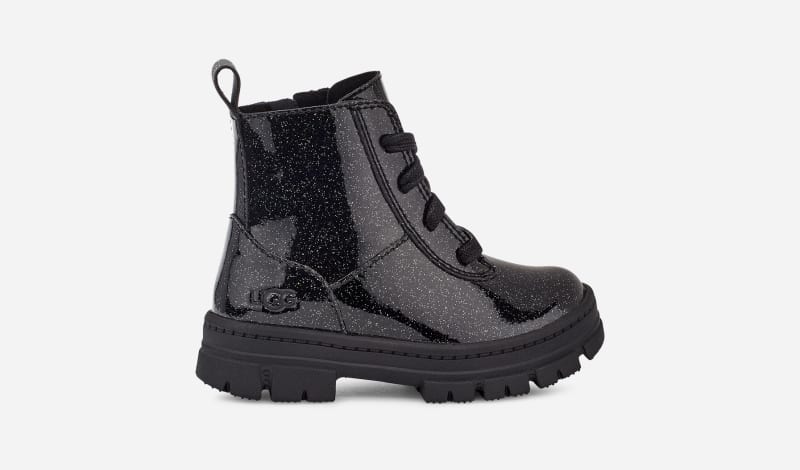 UGG® Ashton Lace Up Glitter Boot in Glitter Black, Size 7