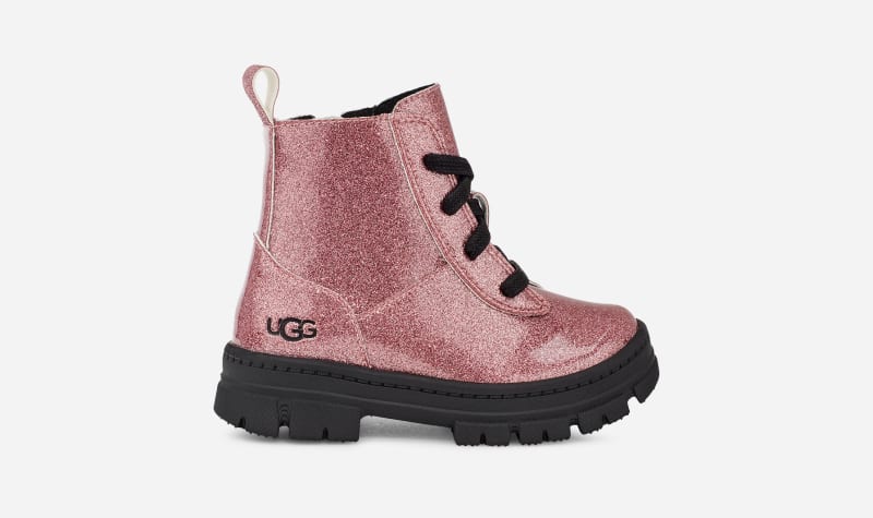 UGG® Ashton Lace Up Glitter Boot in Glitter Pink, Size 8