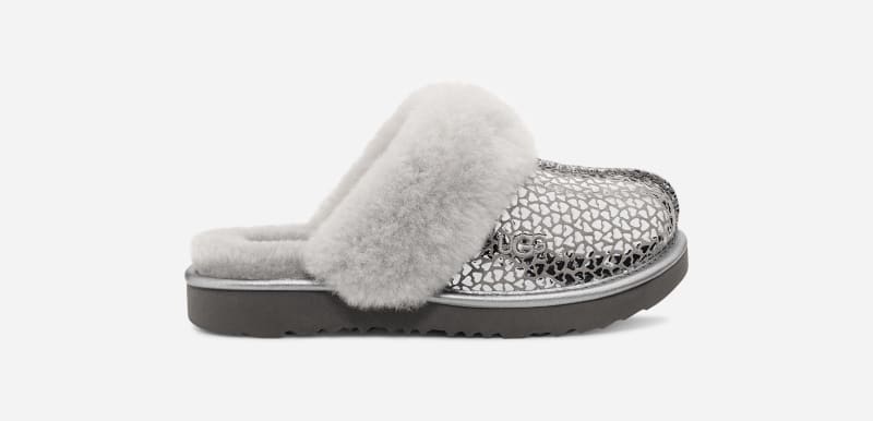 UGG® Cozy II Gel Hearts Slipper in Grey, Size 12, Leather