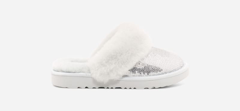 UGG® Cozy II Mirror Ball Slipper in Grey, Size 10, Leather