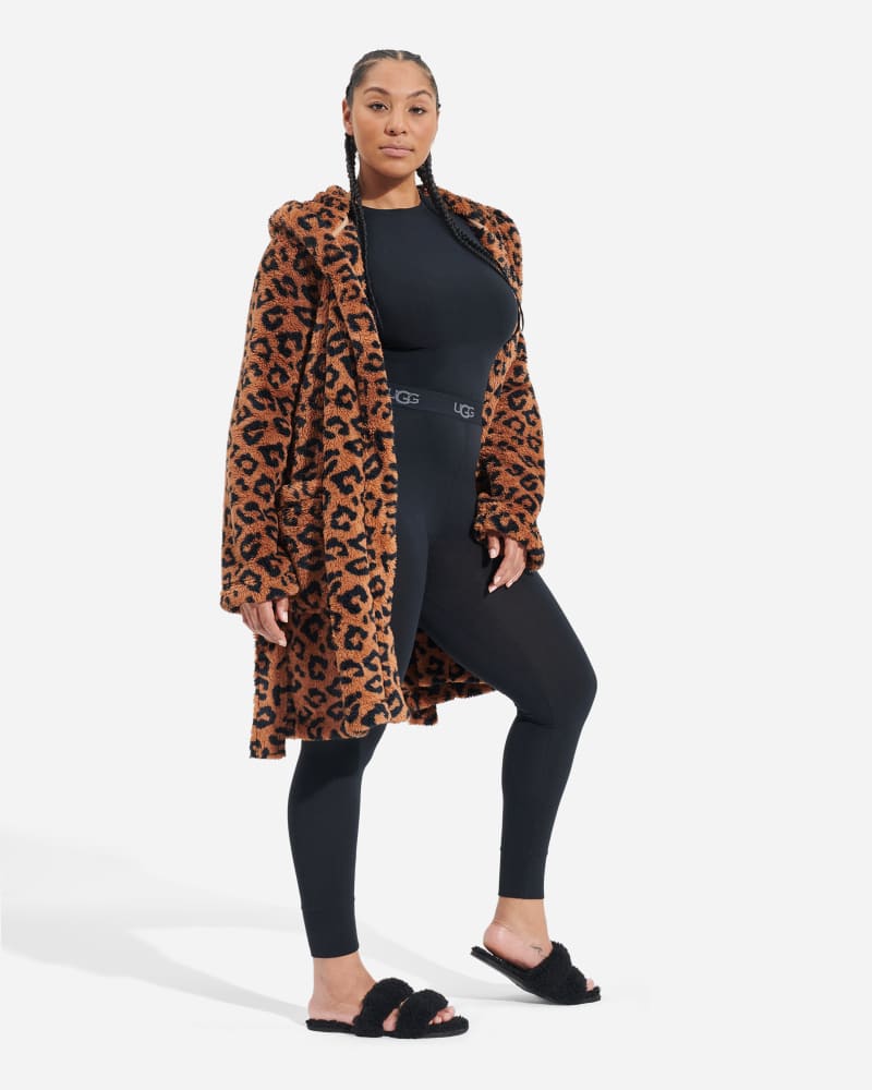 UGG Aarti Print Robe for Women in Cider Leopard, Size Medium, Other