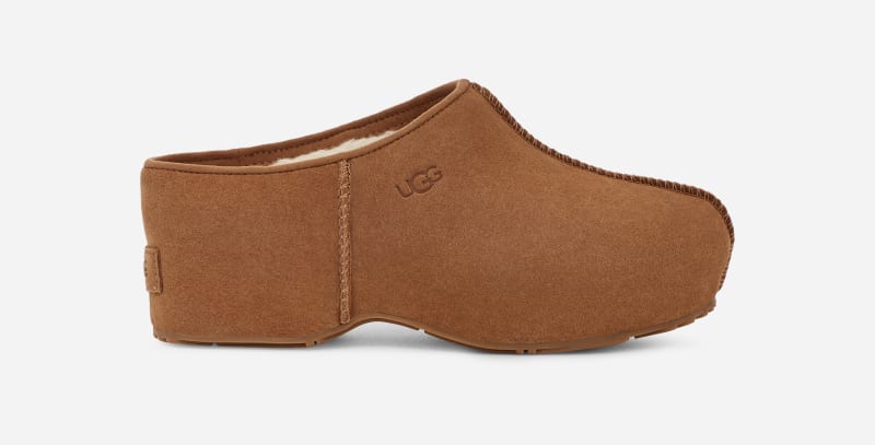 UGG® Cottage Clog in Brown, Size 5, Suede/Wool