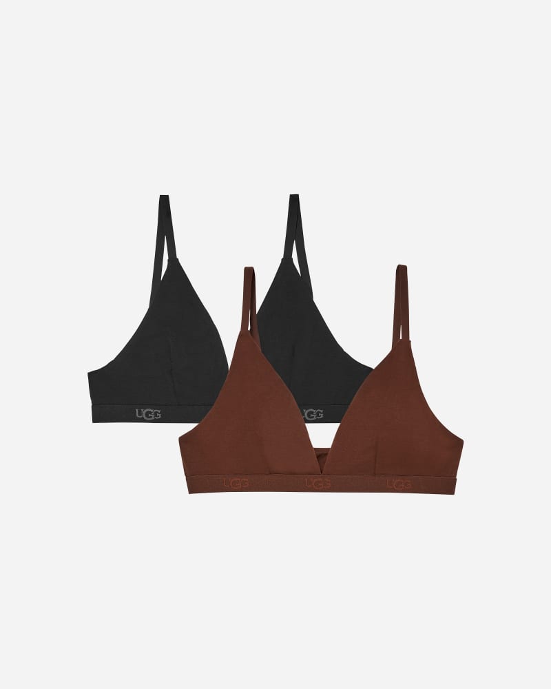 UGG Francis Bralette 2 Pack in Black And Cola, Size 2XS, Other