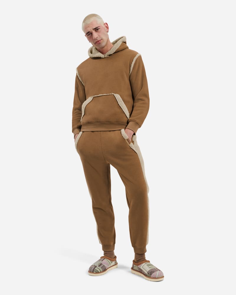 UGG® Evren Bonded Fleece Jogger in Brown, Size Medium, Recycled-Polyester