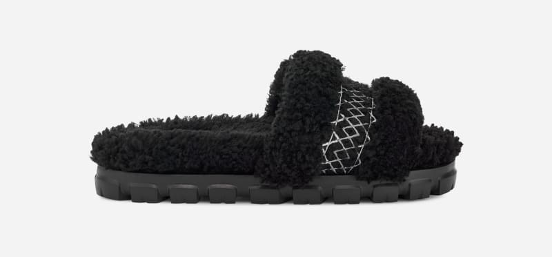 UGG® Cozetta Braid Slipper in Black, Size 7, Leather