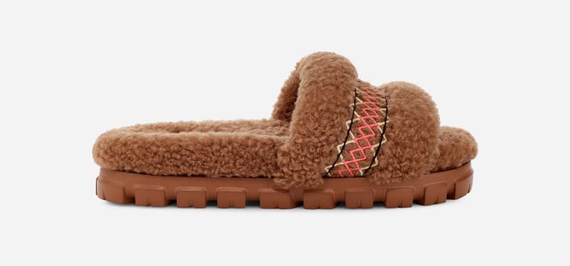 UGG® Cozetta Braid Slipper in Hardwood, Size 9, Leather