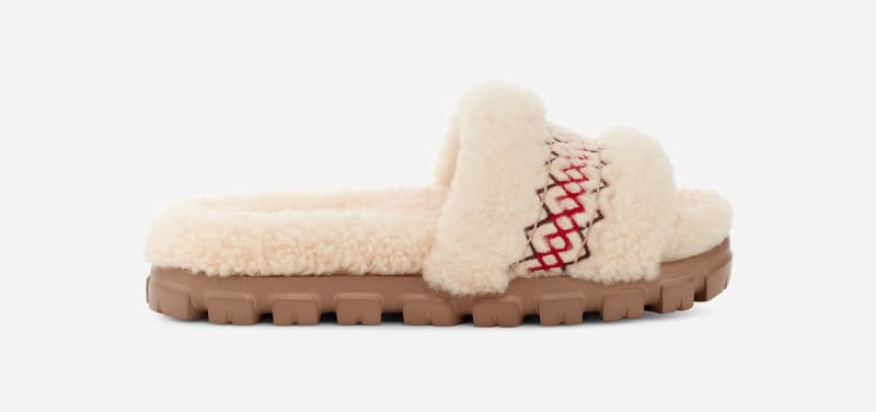 UGG® Cozetta Braid Slipper in Brown, Size 8, Leather