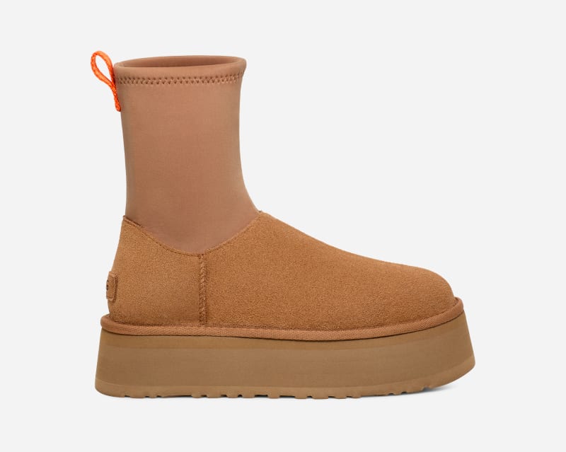 UGG® Classic Dipper Boot for Women in Brown, Size 10, Neoprene/Suede/Wool