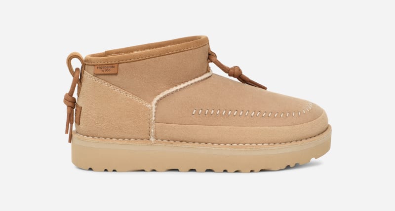 UGG® Classic Ultra Mini Crafted Regenerate Boot for Women in Tan, Size 6