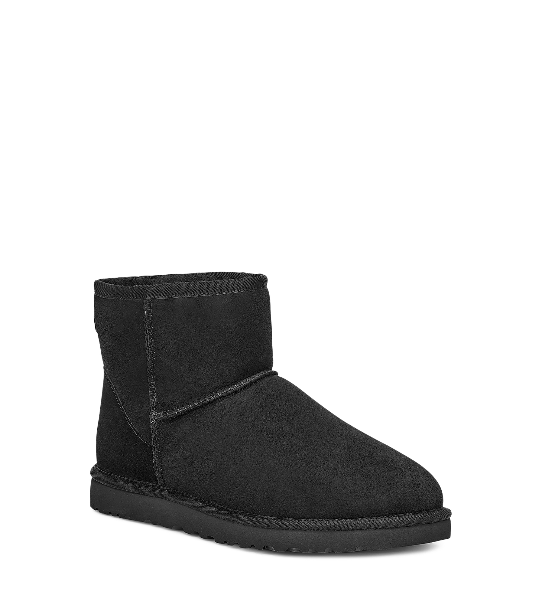 UGG Classic Mini Boot for Men in Black, Size 10, Leather/Shearling/Suede