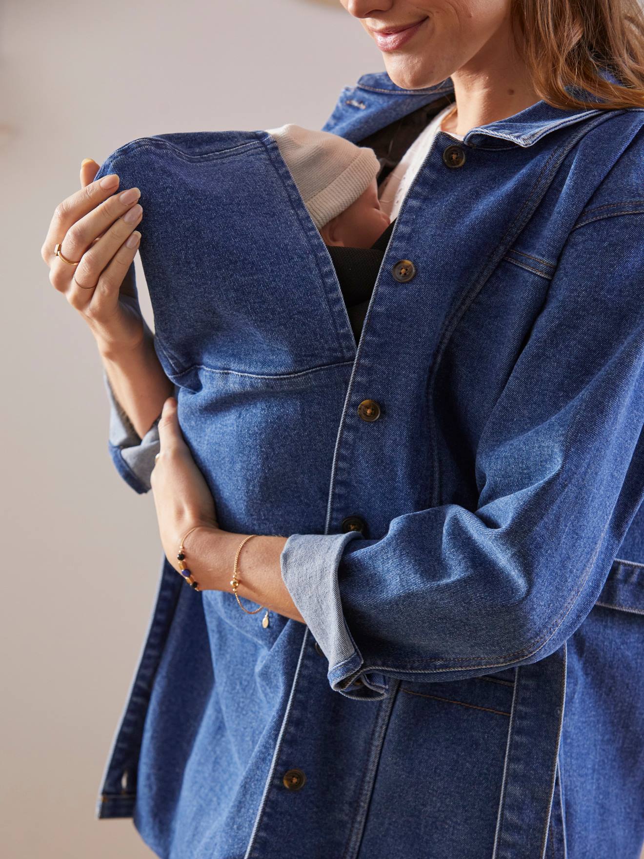 Progressive Denim Jacket, Pregnancy & Post-Pregnancy Special blue dark solid